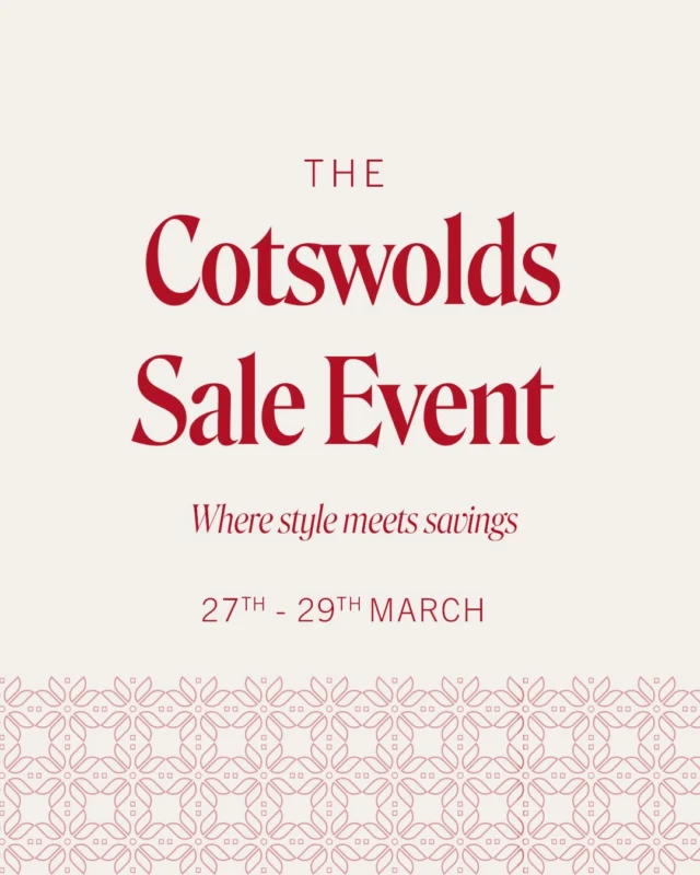 🔴 Introducing The Cotswolds Sale Event 🔴

Join us for a weekend of incredible savings from all your favourite brands, just in time for the Easter holidays. 

🏷️
Sale event | Cotswolds sale | Savings | Outlet shopping | Tewkesbury